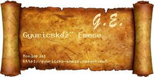 Gyuricskó Emese névjegykártya